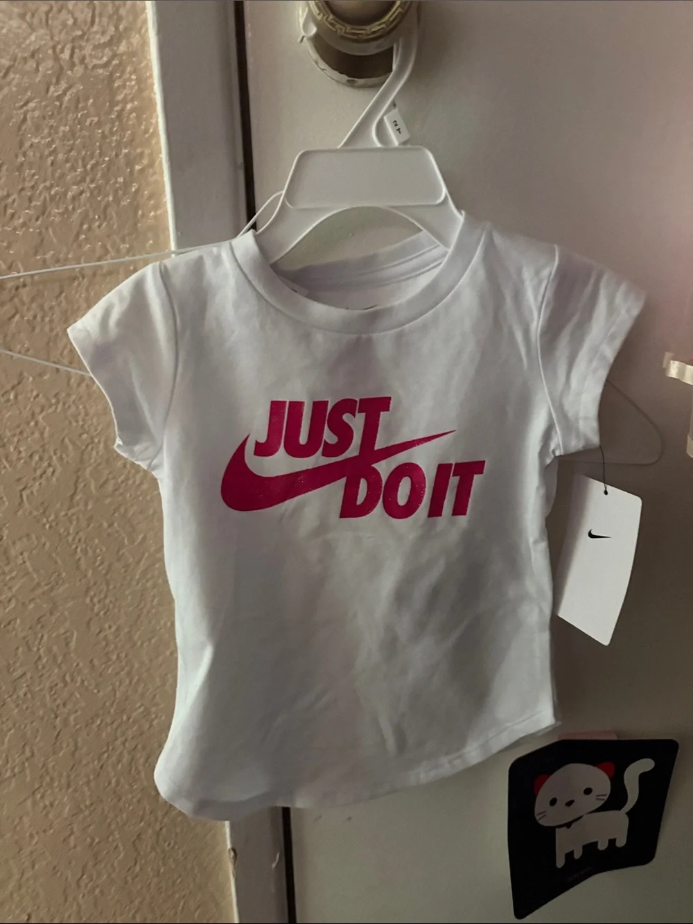 Nike Kids White Tee with Pink 
